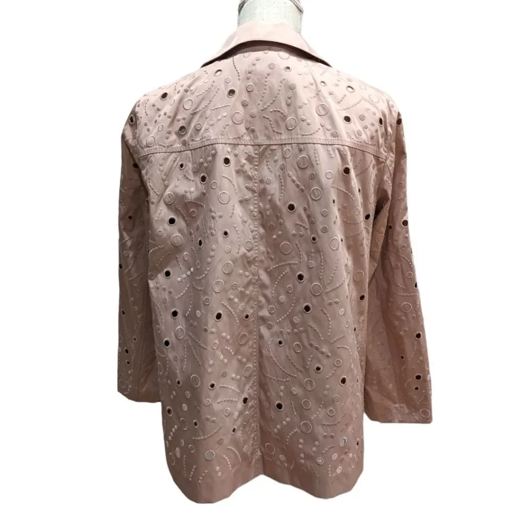Lafayette 148 New York Women's Jaren Embroidered Jacket in Pink - Size S
